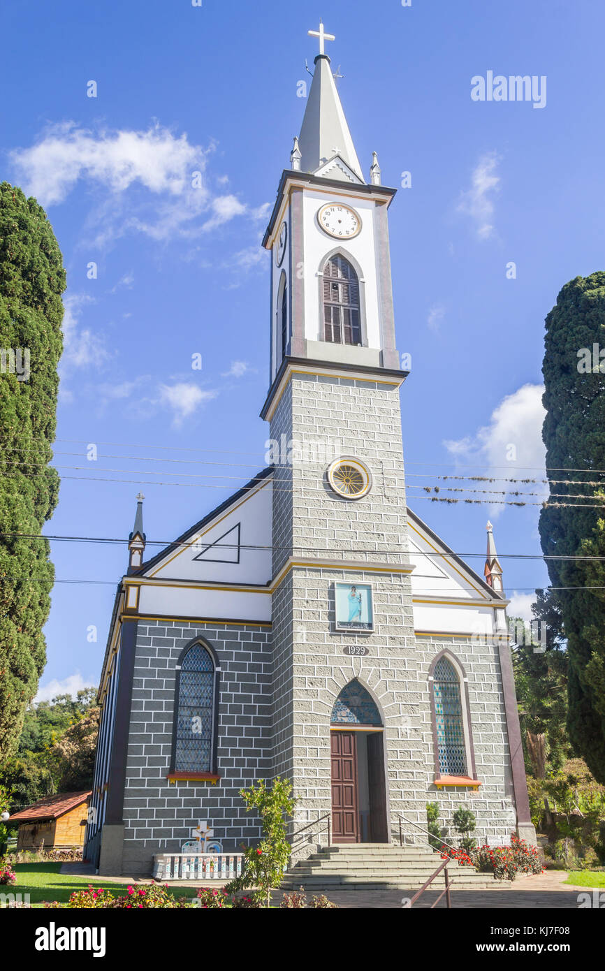 Pinhal alto église de nova Petropolis, Rio Grande do Sul, Brésil Banque D'Images