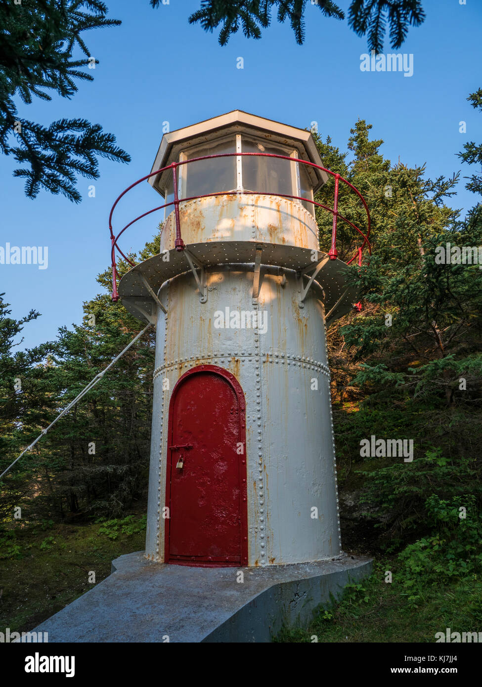 Cow Head Lighthouse, le parc national du Gros-Morne, à Terre-Neuve, Canada. Banque D'Images