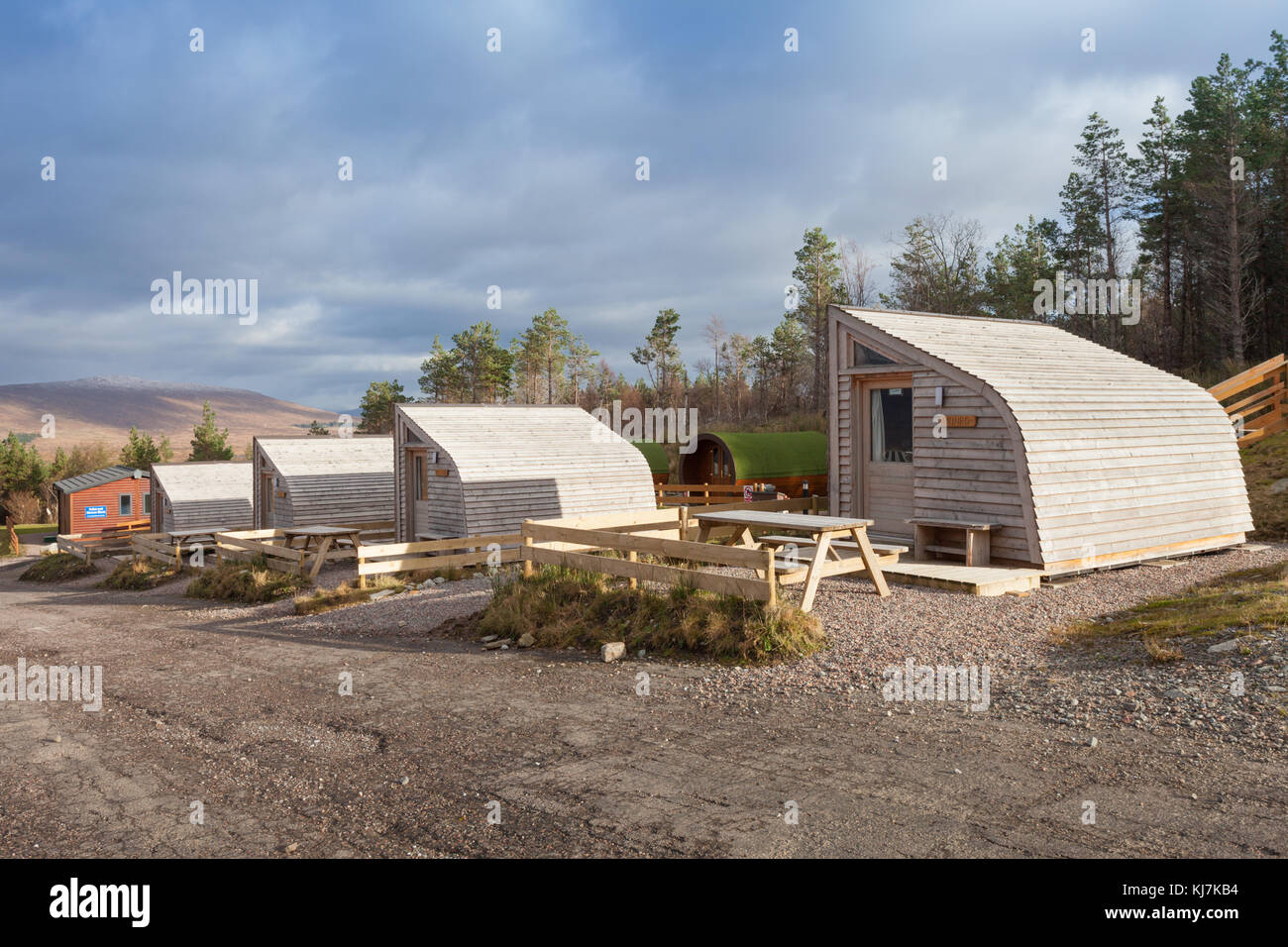 Maison de vacances gousses ou abris, Glencoe, Ecosse UK Banque D'Images