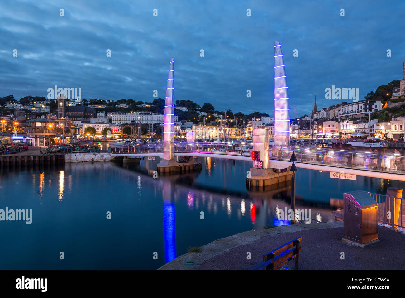 Le Pont du port de Torquay Banque D'Images