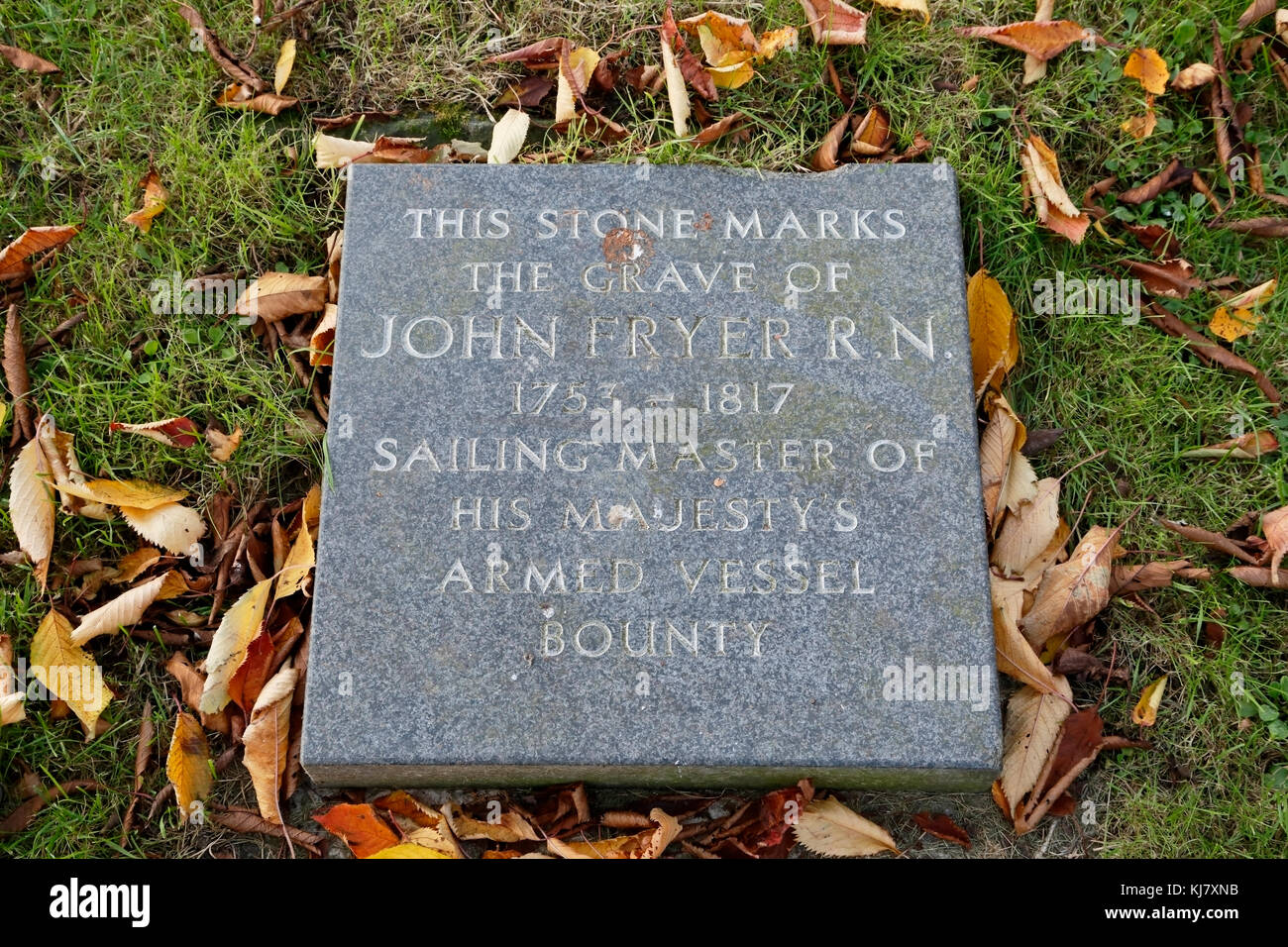Tombe de John Fryer, maître de la Bounty, WellsnexttheSea, Norfolk