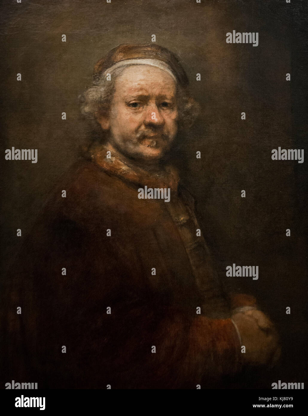 Rembrandt : Autoportrait à l'âge de 63 ans (1669) Banque D'Images