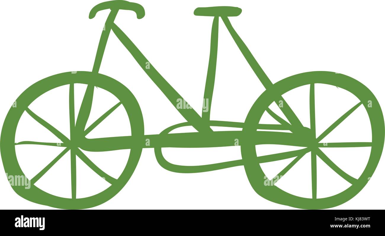 Illustration d'un vélo vert sur fond blanc Illustration de Vecteur