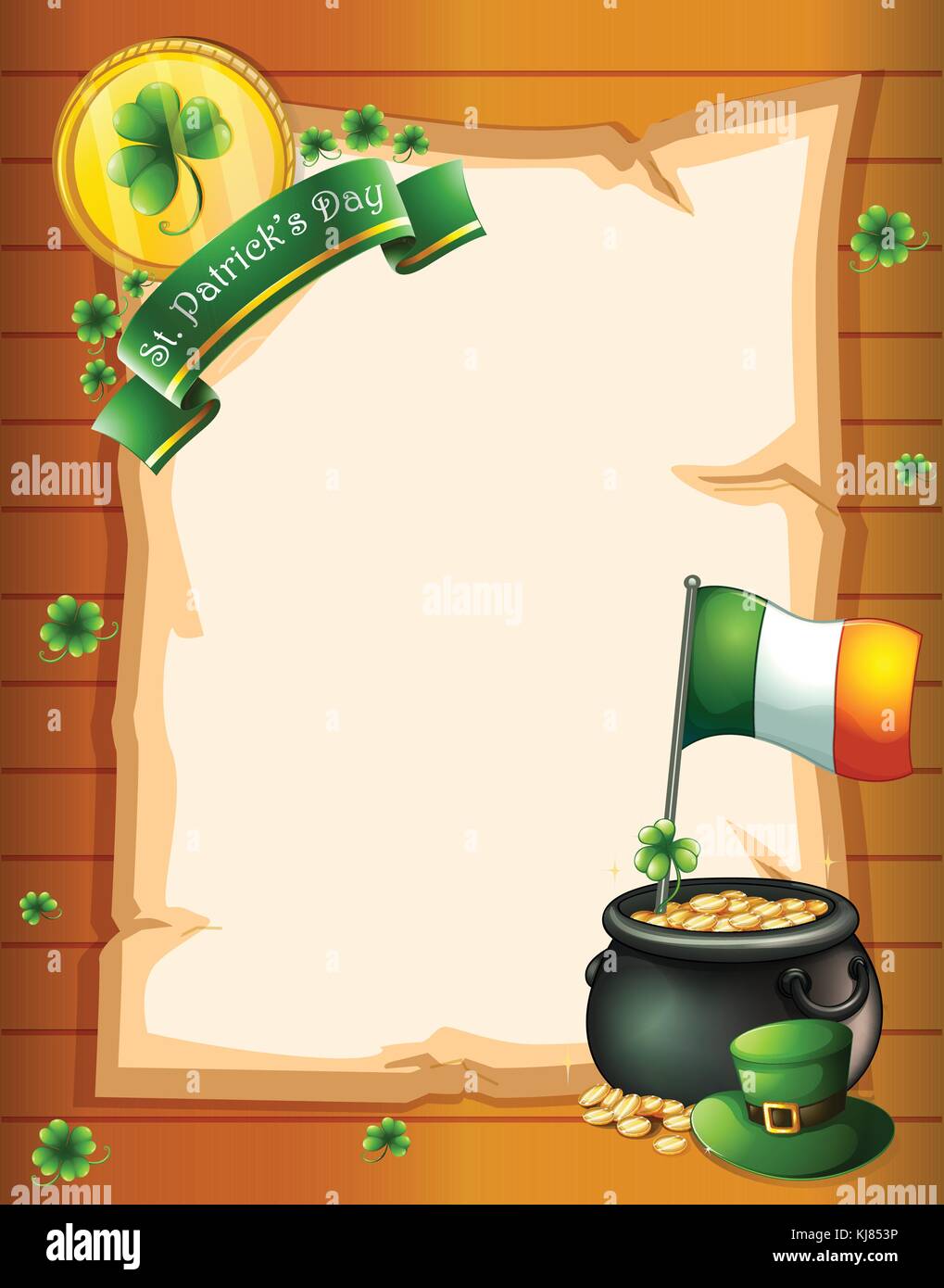 Illustration d'un modèle de papier vide pour St Patrick's day. Illustration de Vecteur