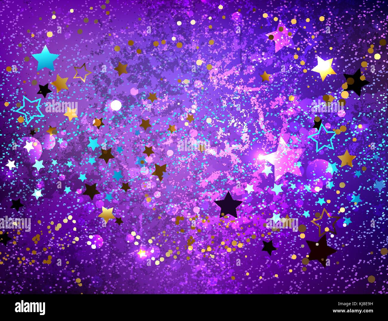 Facture avec fond violet et or blue stars. contexte d'étoiles. Illustration de Vecteur