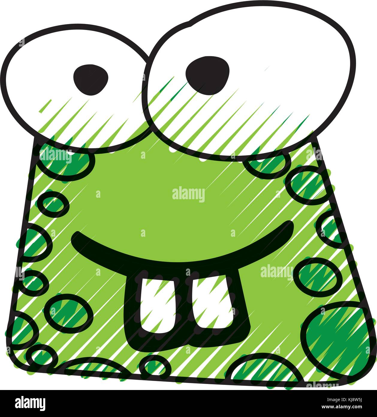 Scribble funny face crapaud Illustration de Vecteur