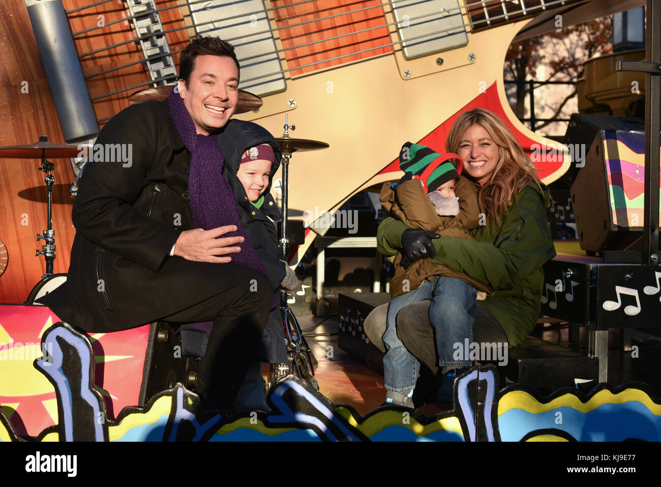 New York, États-Unis. 23 novembre 2017. Jimmy Fallon se déplace dans la 91ème parade annuelle de la fête de Thanksgiving Macy le 23 novembre 2017 à New York City. Crédit: Erik Pendzich/Alay Live News Banque D'Images