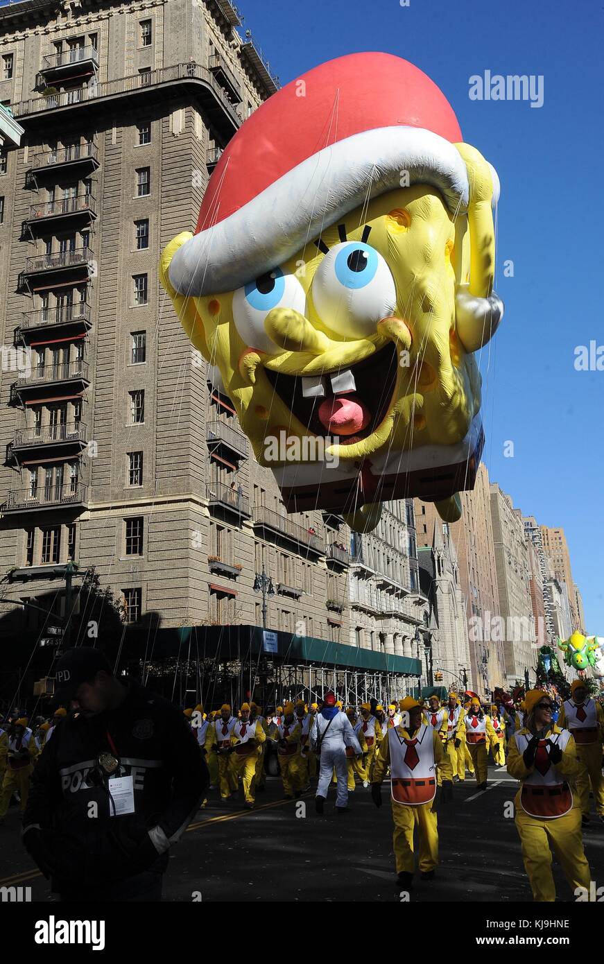 Bob l'éponge SquarePants, montgolfière Out and About for Macy's Thanksgiving Day Parade, , New York, NY 23 novembre 2017. Photo par : Collection Kristin Callahan/Everett Banque D'Images