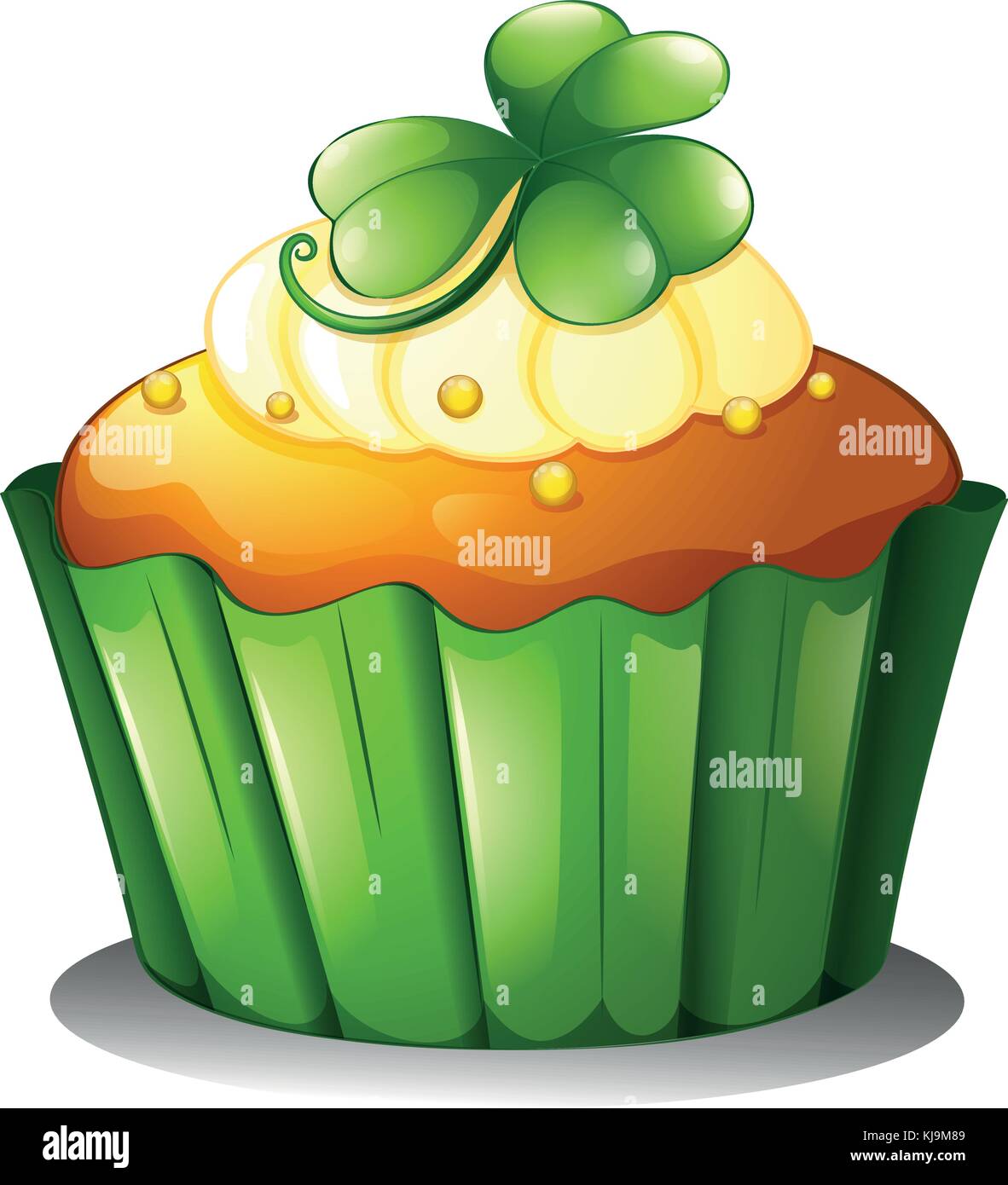 Illustration d'un petit gâteau pour st. Patrick's day sur fond blanc Illustration de Vecteur