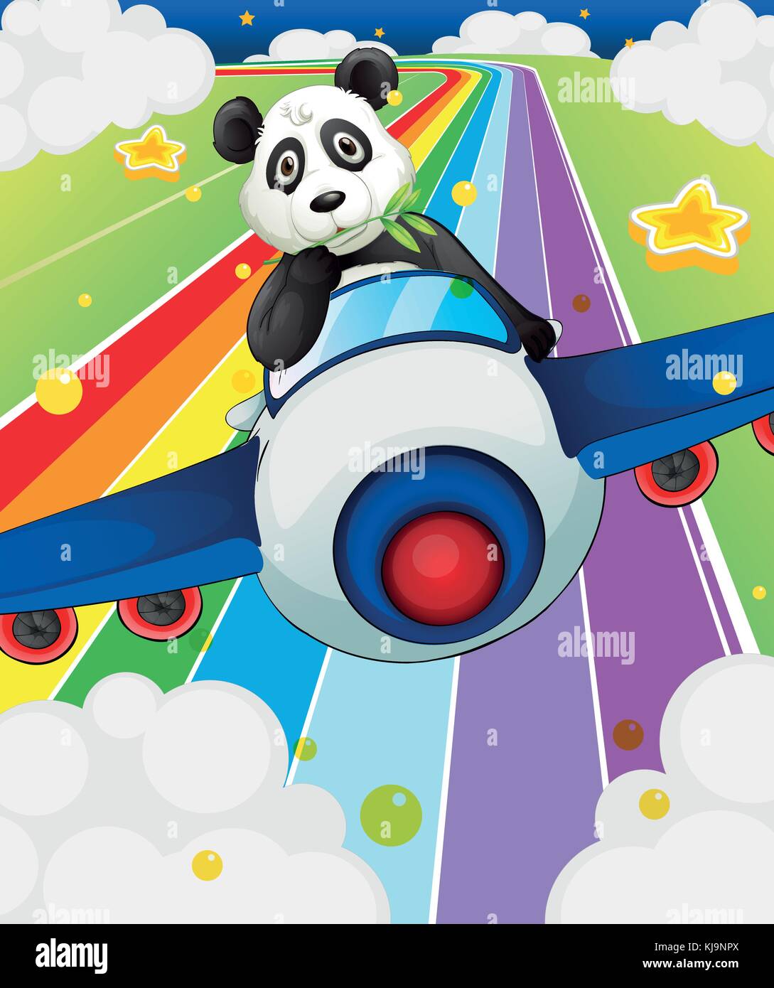 Illustration d'un panda équitation dans un avion Illustration de Vecteur