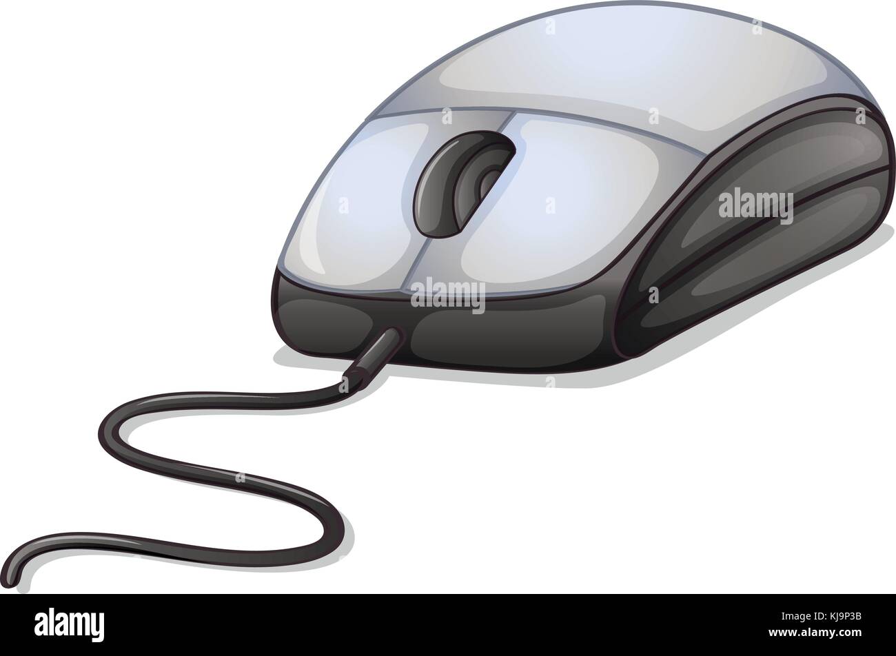Illustration d'une souris d'ordinateur sur un fond blanc Illustration de Vecteur