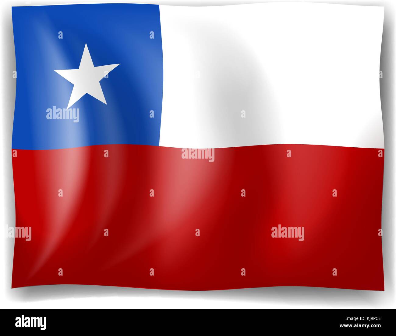 Illustration du drapeau du Chili sur un fond blanc Illustration de Vecteur