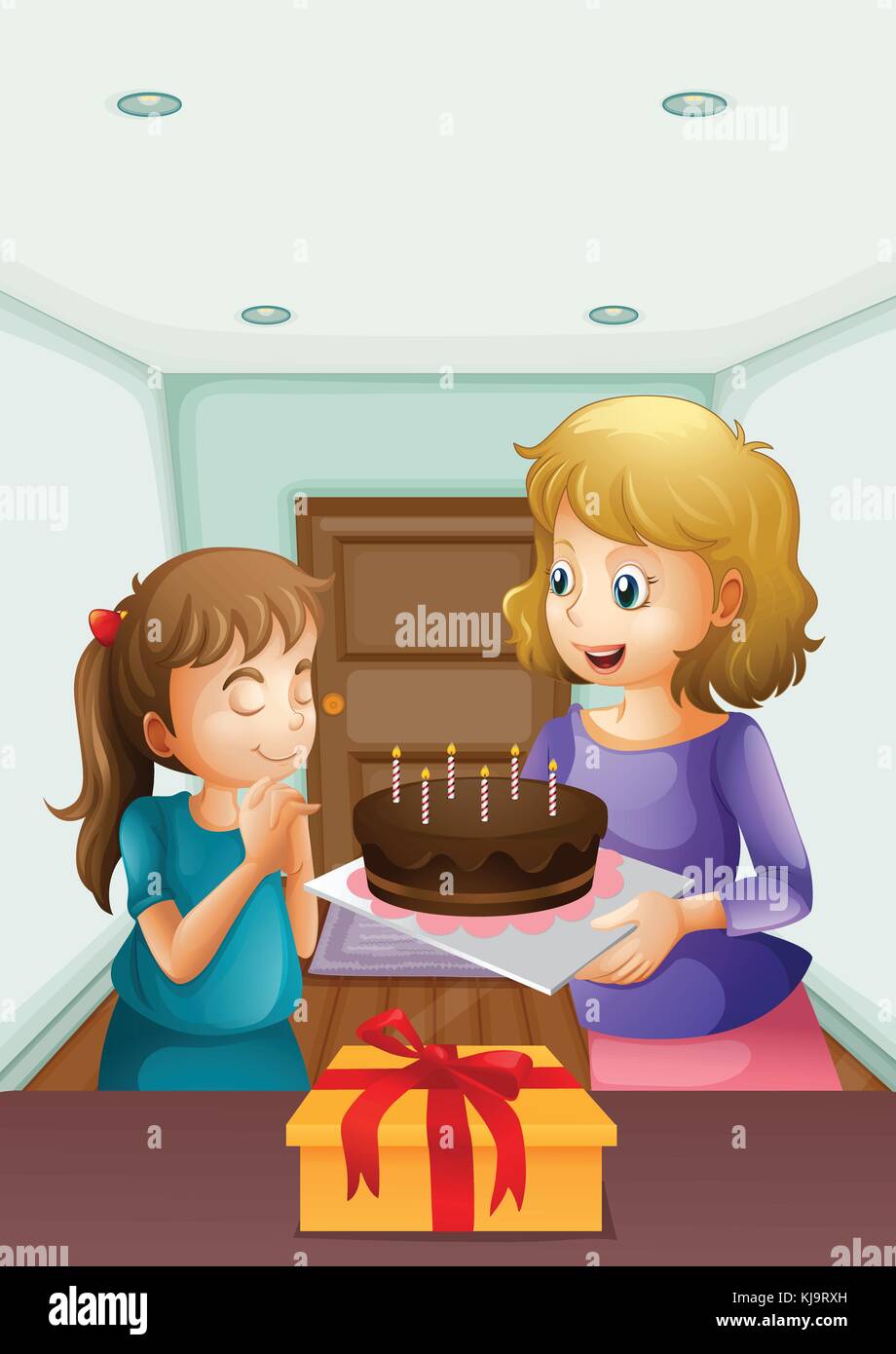elle suce pour son anniversaire Illustration D Une Fille Qui Souhaite Avant De Sucer Son Gateau D elle suce pour son anniversaire