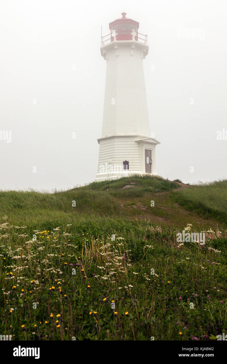 Phare de Louisbourg en Nouvelle-Écosse. La Nouvelle-Écosse, Canada. Banque D'Images