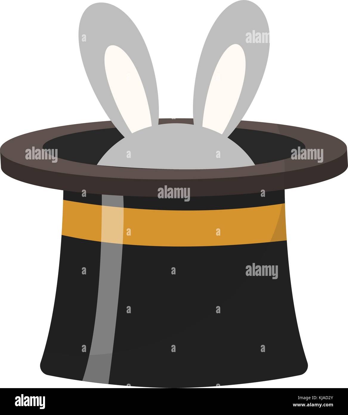 Magician hat avec une icône de lapin télévision style , isolé sur fond blanc. vector illustration. Illustration de Vecteur