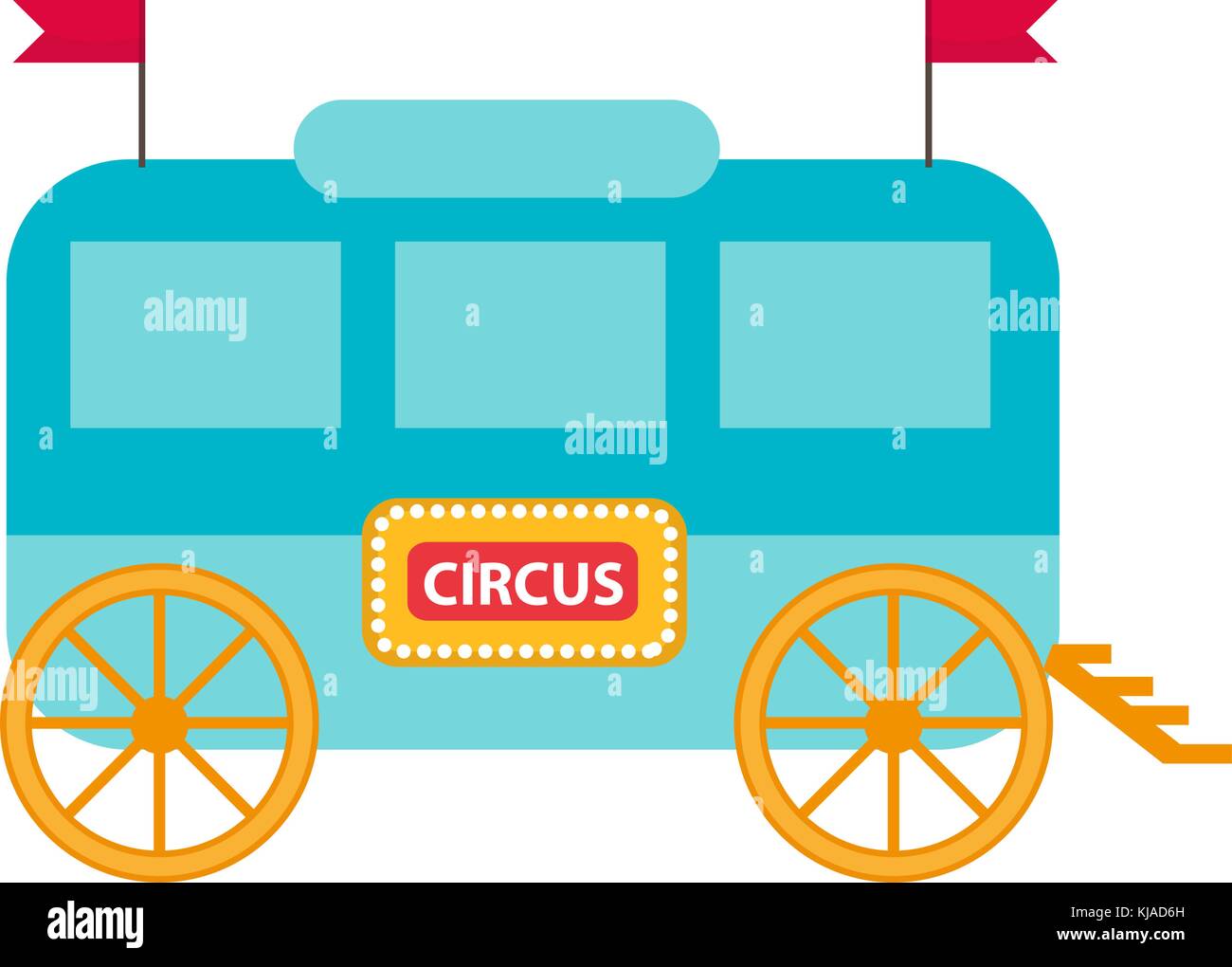 Remorque de cirque, l'icône de style wagon plat , isolé sur fond blanc. vector illustration. Illustration de Vecteur