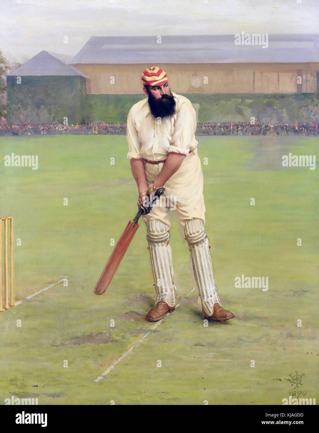 W. G. Grace (1848-1915) cricketer anglais en 1890 dans les couleurs de la casquette du Marylebone Cricket Club Banque D'Images
