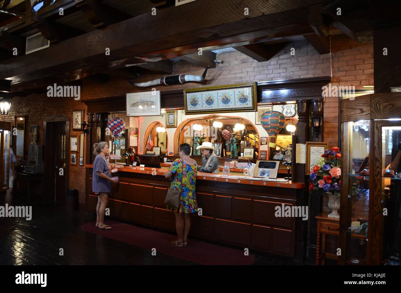 Le lobby de l'hôtel légendaire el rancho à gallup nouveau mexique usa Banque D'Images