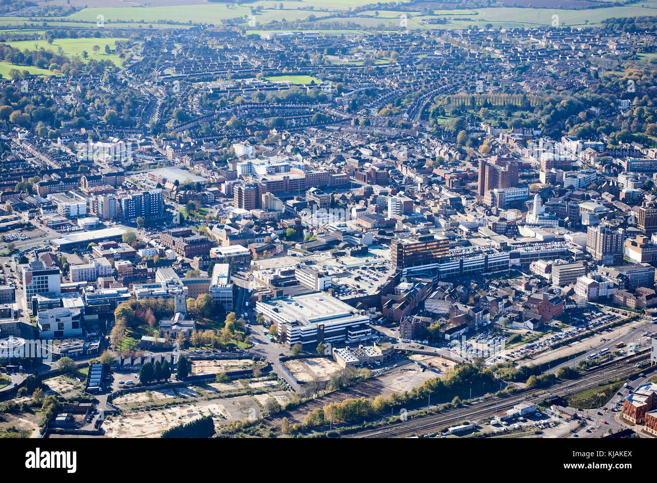 Une vue aérienne de Luton, Bedfordshire, Angleterre du Sud-Est, Royaume-Uni Banque D'Images