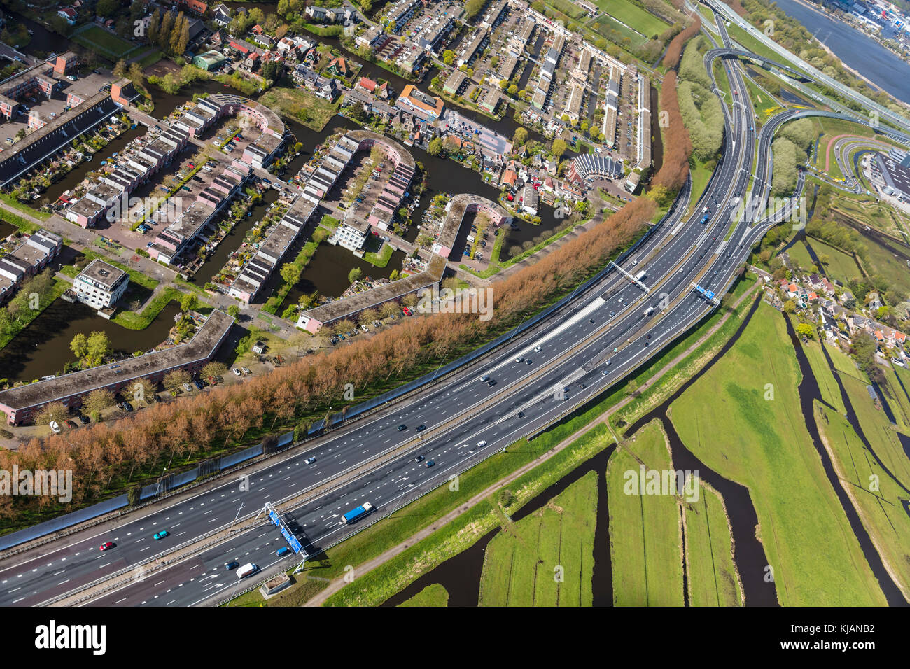 Vue aérienne d'Amsterdam, Pays-Bas Banque D'Images