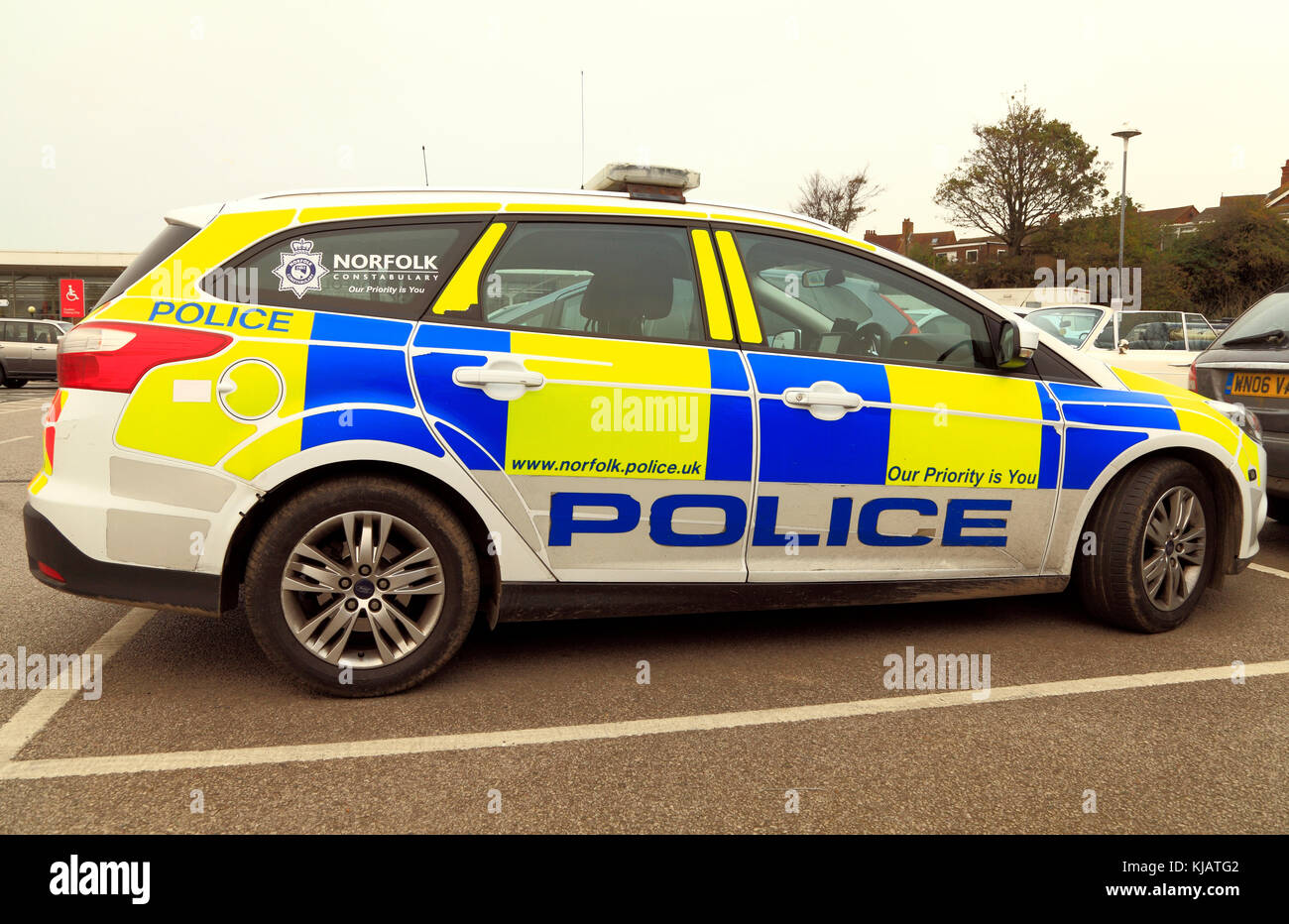 La police de Norfolk, voiture, véhicule, constabulary, police, forces armées, véhicules, voitures, logo Banque D'Images