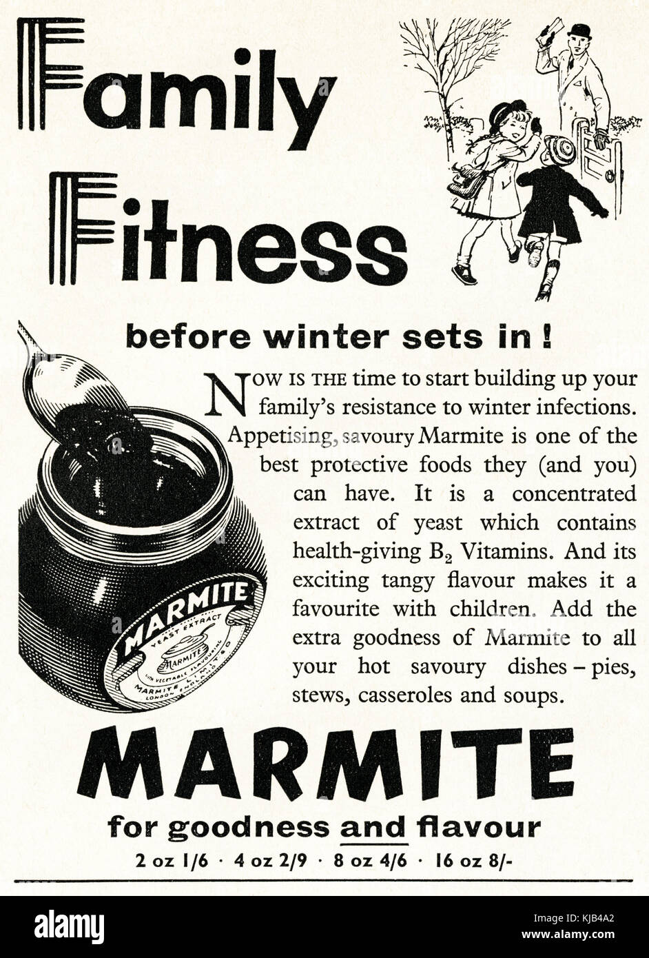 1950 old vintage advert original magazine anglais imprimer publicité  Publicité extrait de levure Marmite du Royaume-Uni 1958 Photo Stock - Alamy