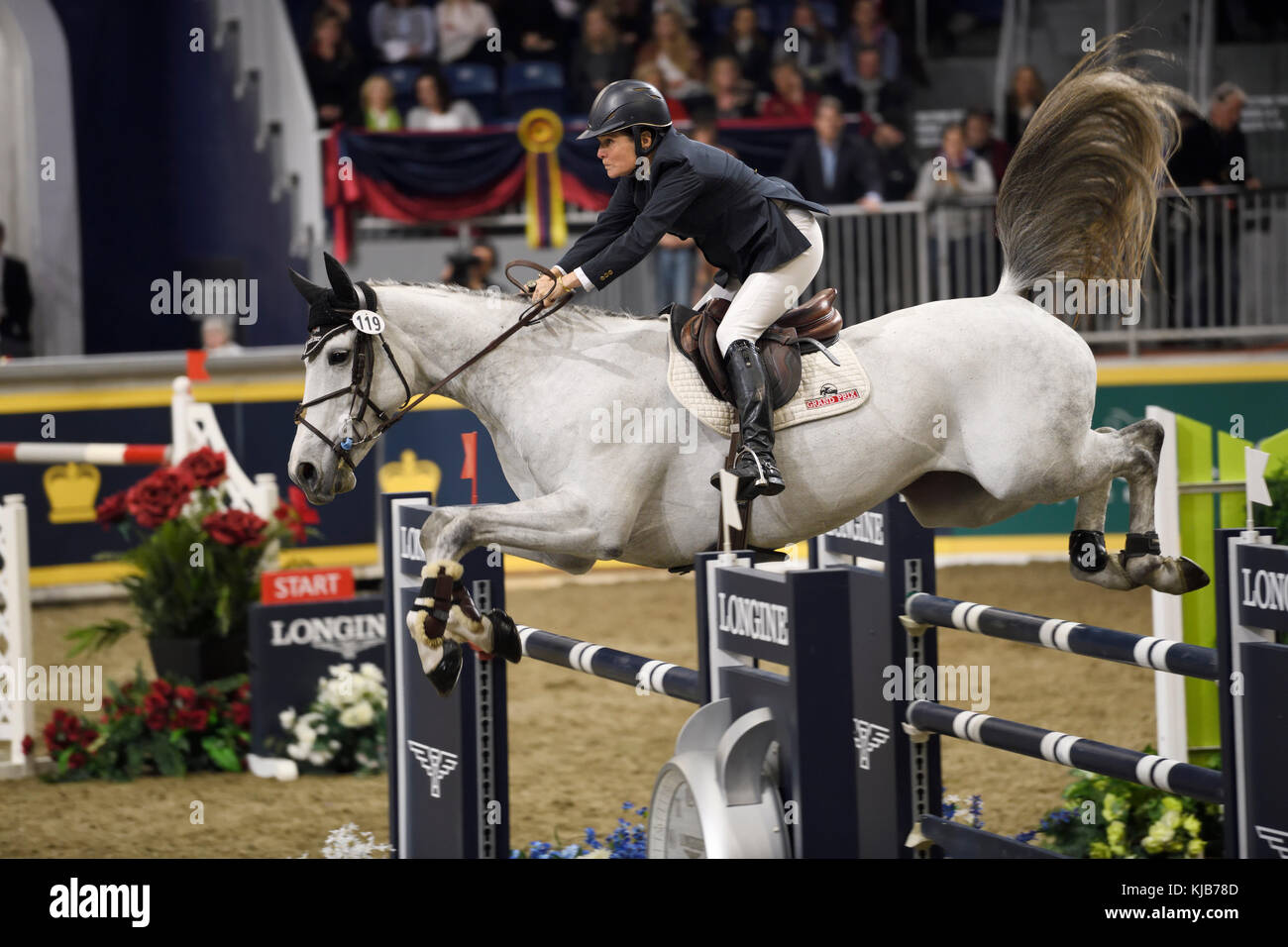 Leslie Howard usa équitation donna speciale dans la longines fei world cup compétition cso au Royal Horse Show à Toronto Banque D'Images