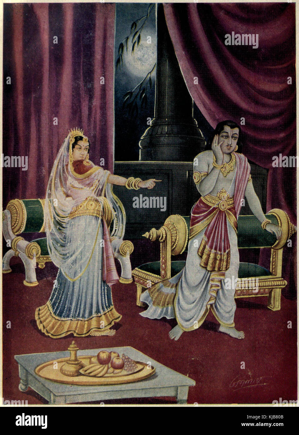 Urvashi malédictions Arjuna Banque D'Images