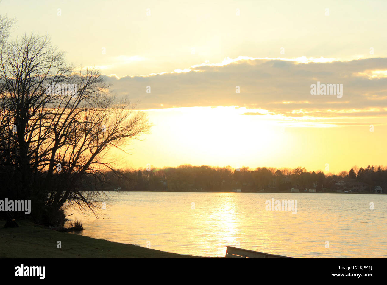 Wisconsin gfp Pike Lake State Park sur le lac Golden Sun Banque D'Images