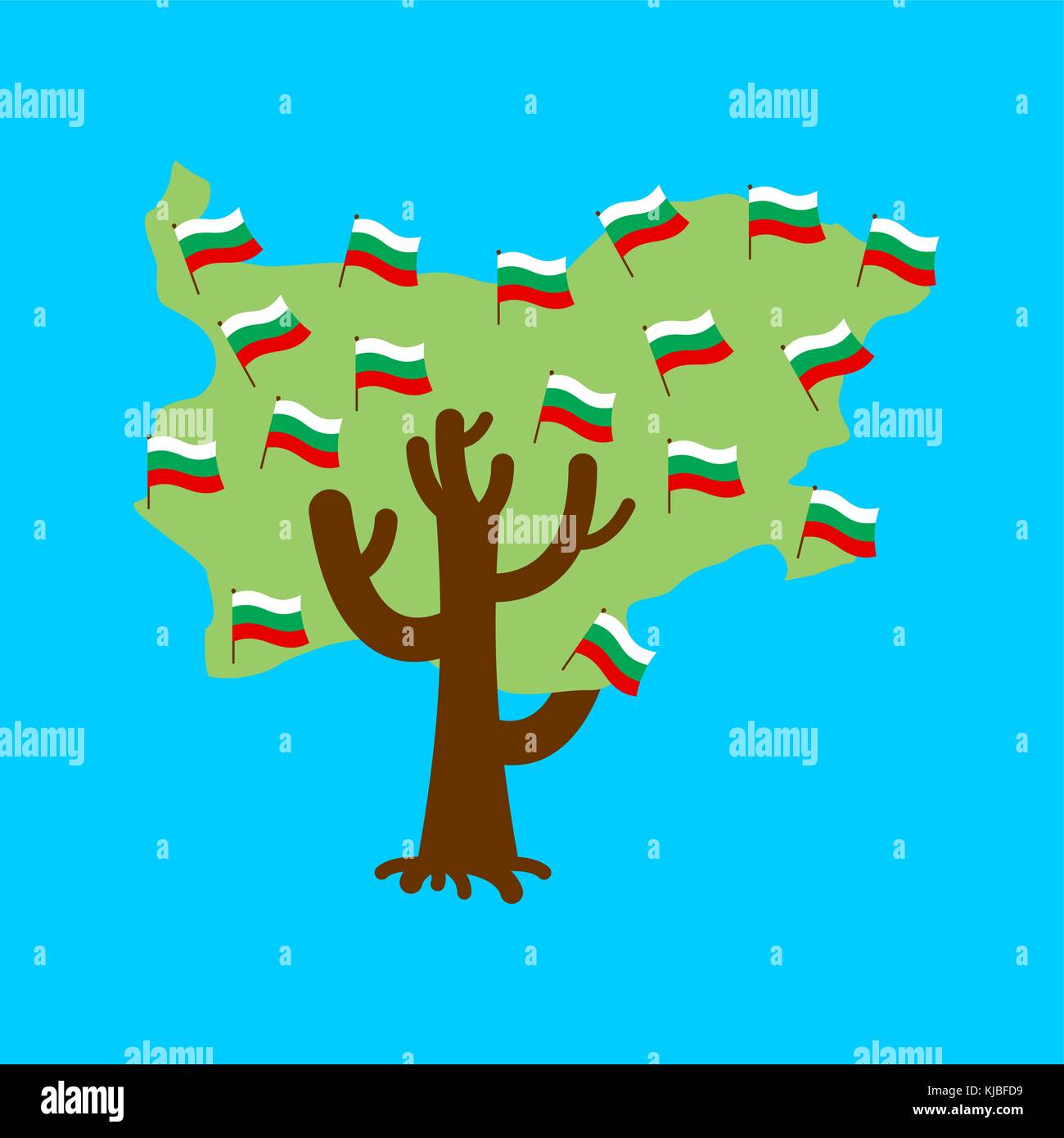 Arbre généalogique patriotique. drapeau bulgare Bulgarie carte