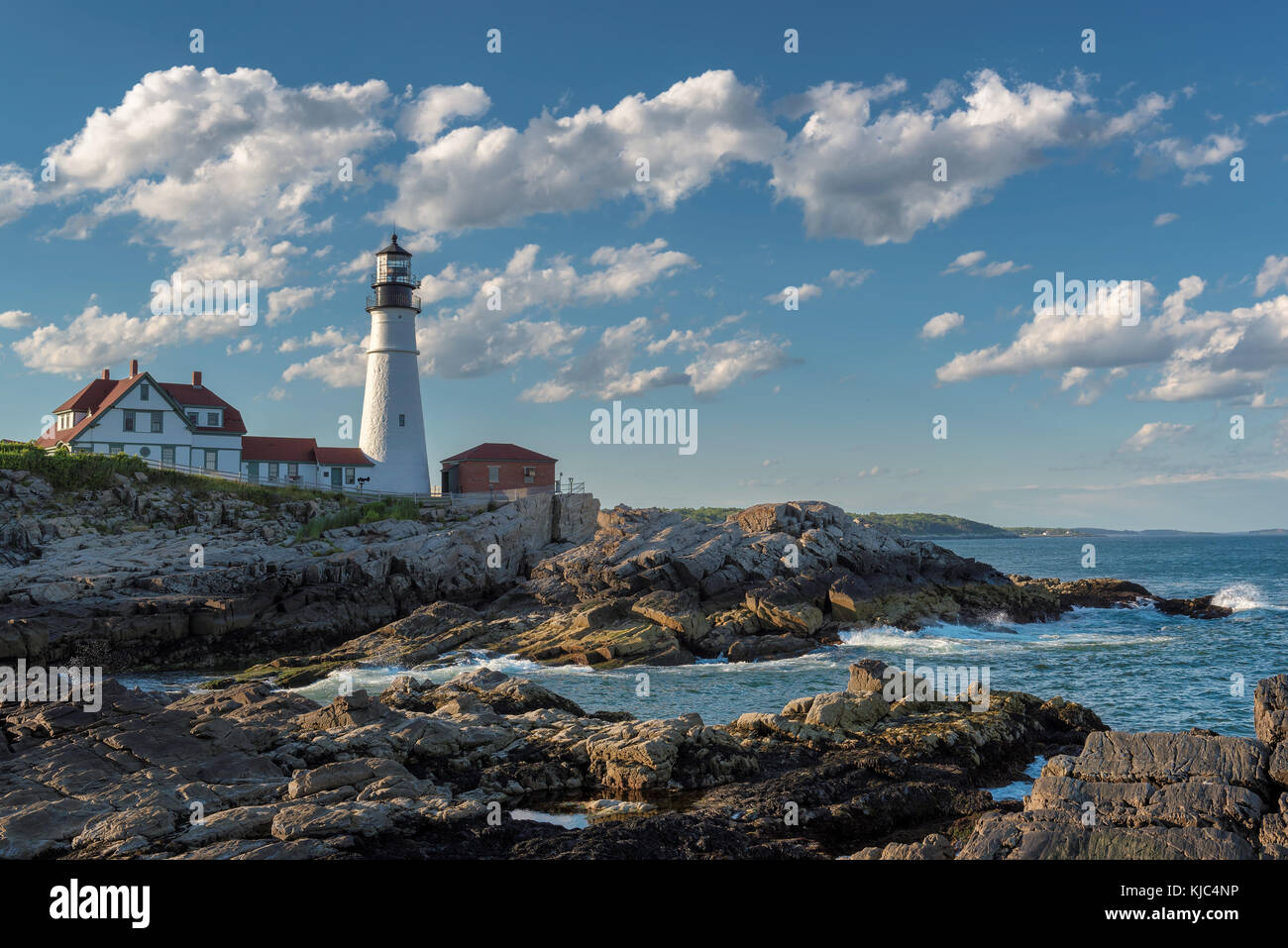 Le Portland Head Lighthouse à cape elizabeth, Maine, USA Banque D'Images