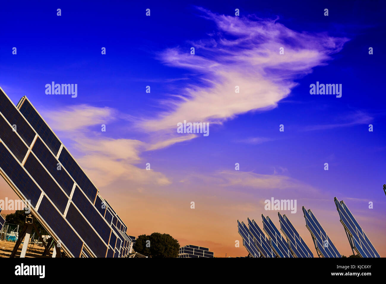 Centrale solaire, mahora, Albacete, Castilla la Mancha, Espagne, Europe Banque D'Images