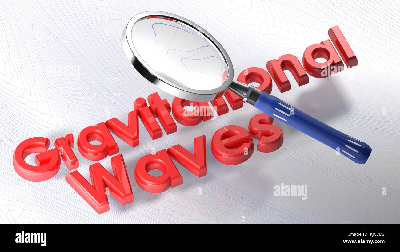 Loupe sur les ondes gravitationnelles - 3D Rendering Banque D'Images