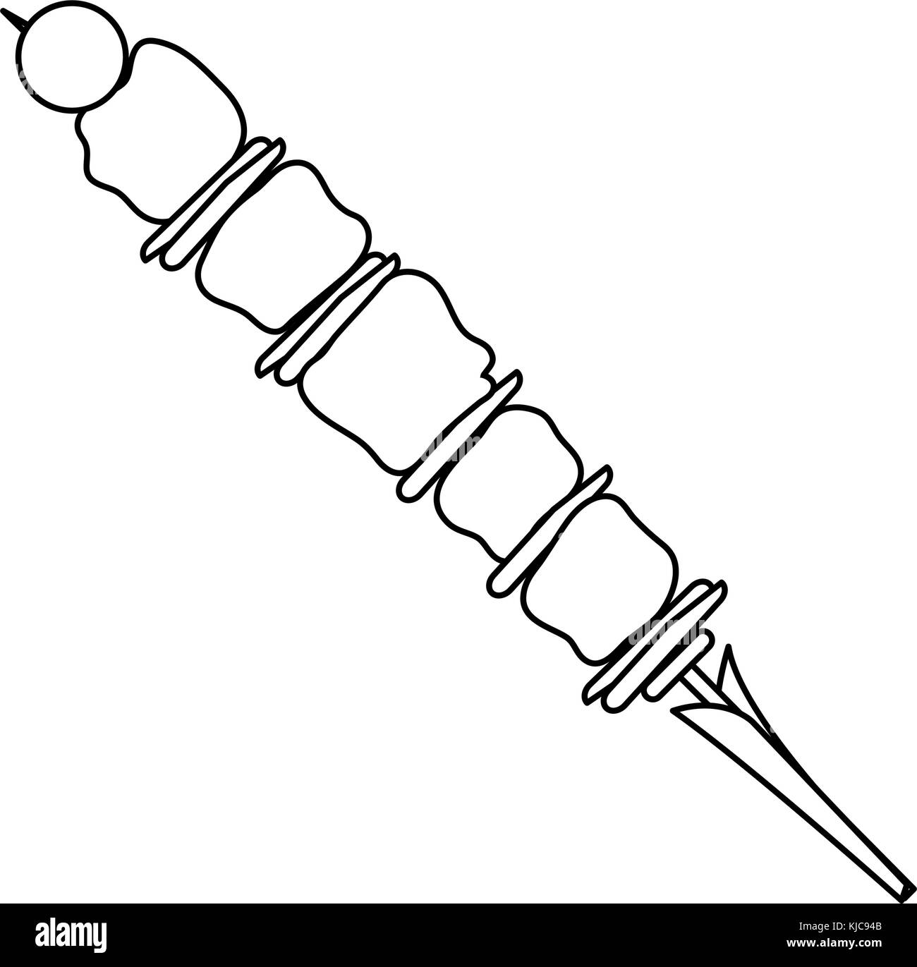 La viande sur stick Illustration de Vecteur