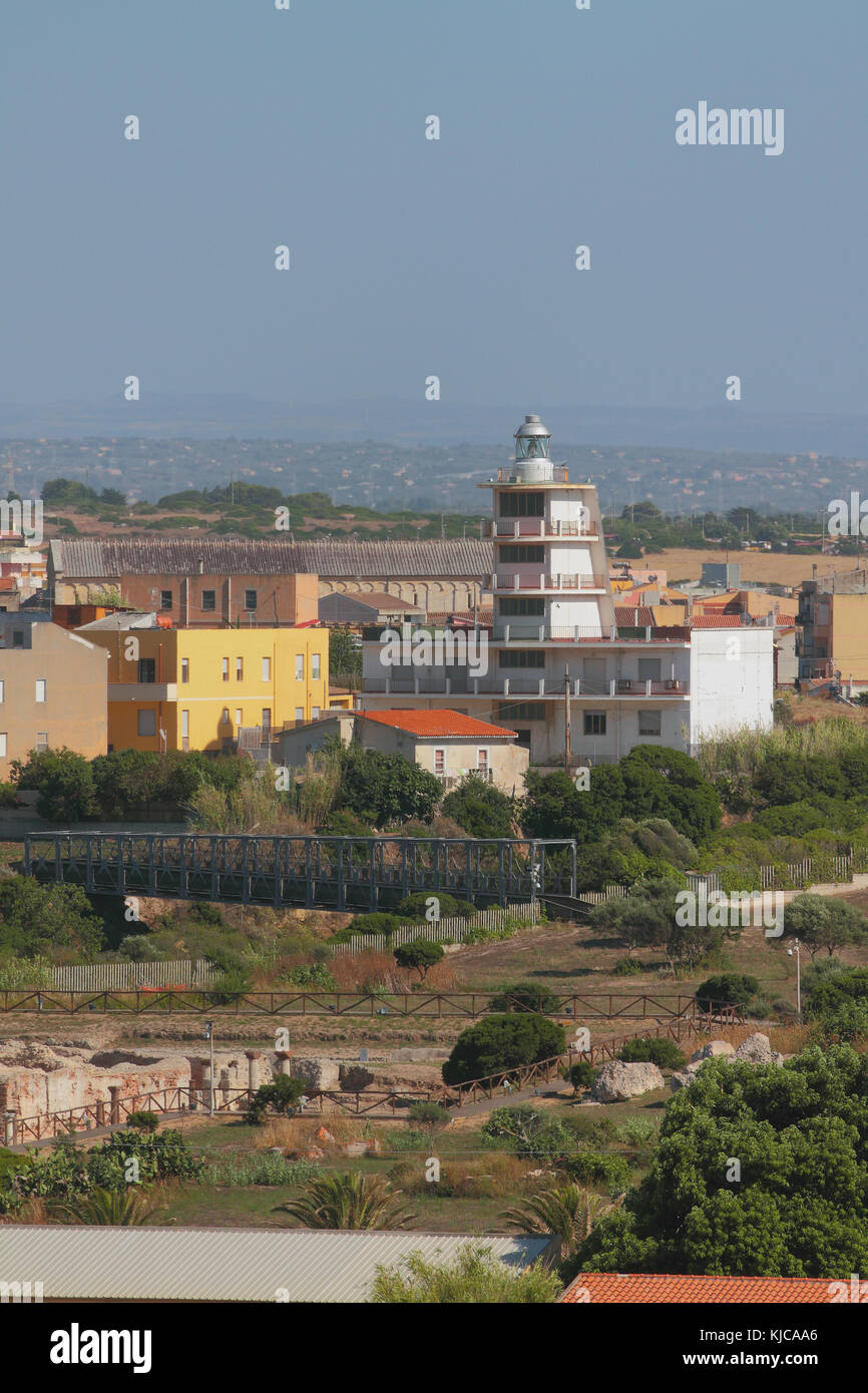 Balise sur city suburb. porto-torres, italie Banque D'Images