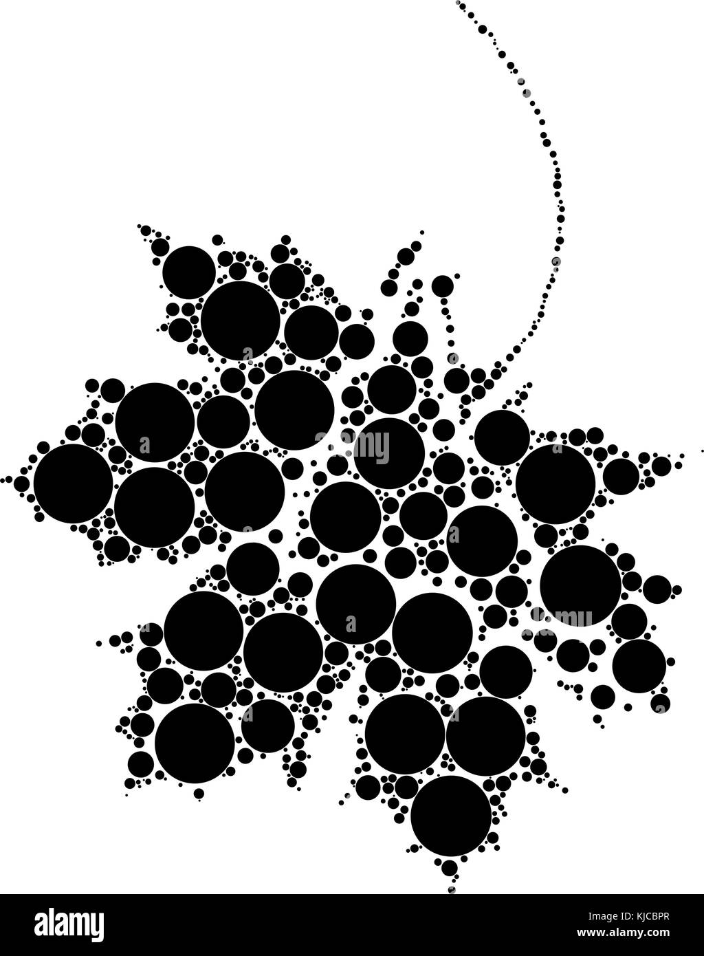 Feuille d'érable vecteur conception pointillée isolé sur fond blanc Illustration de Vecteur