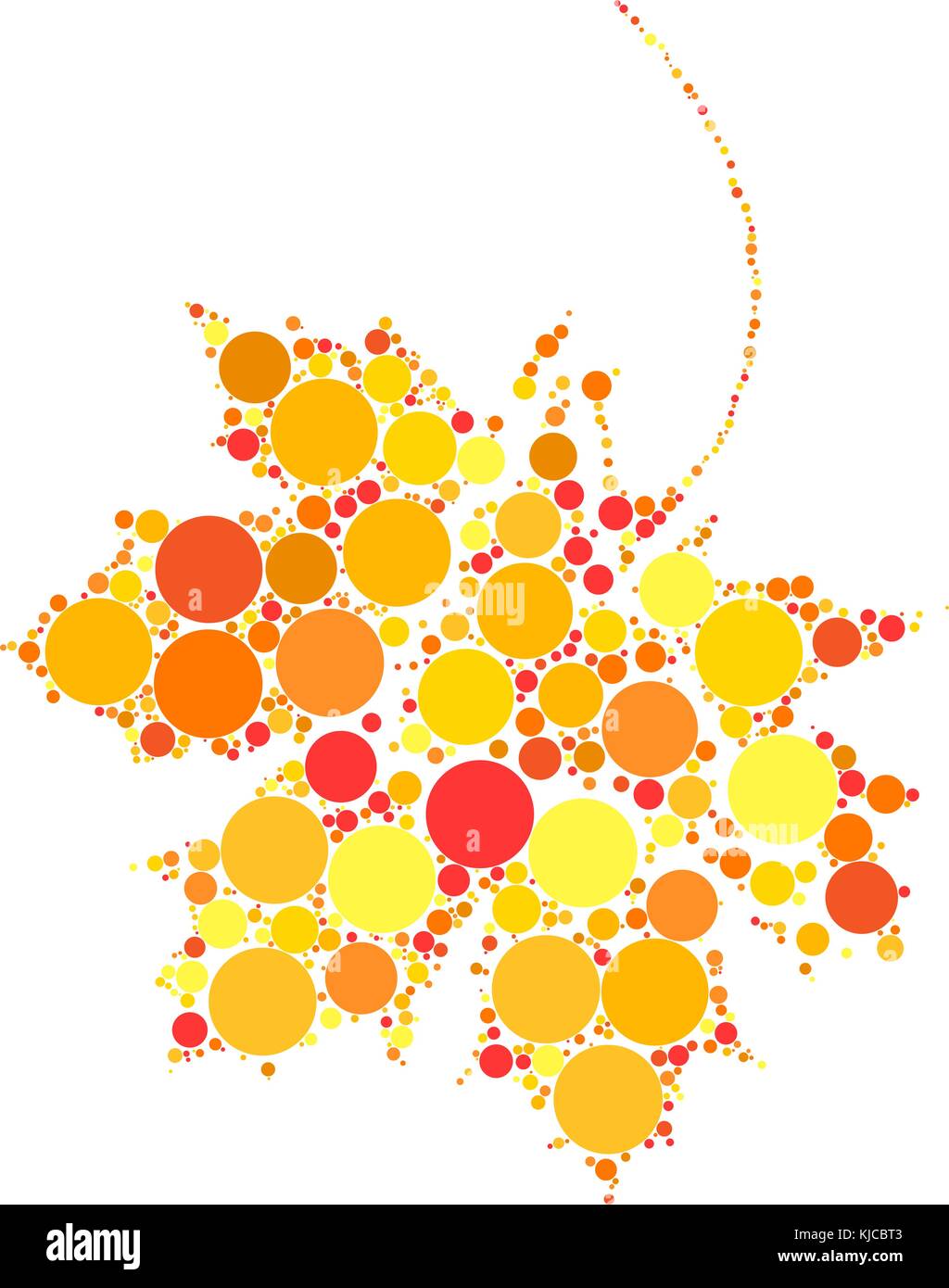 Feuille d'érable vecteur conception pointillée isolé sur fond blanc Illustration de Vecteur