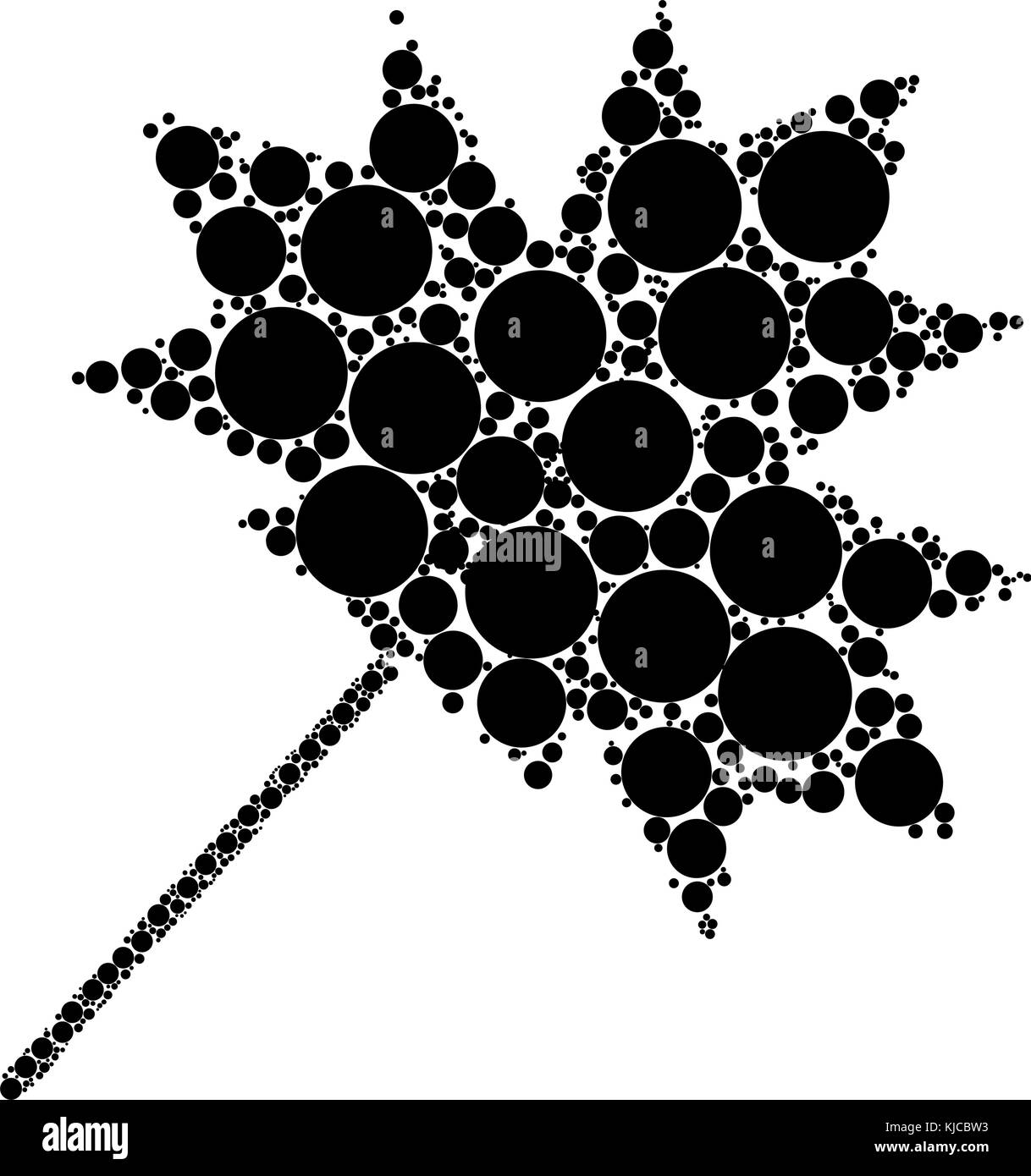 Feuille d'érable vecteur conception pointillée isolé sur fond blanc Illustration de Vecteur