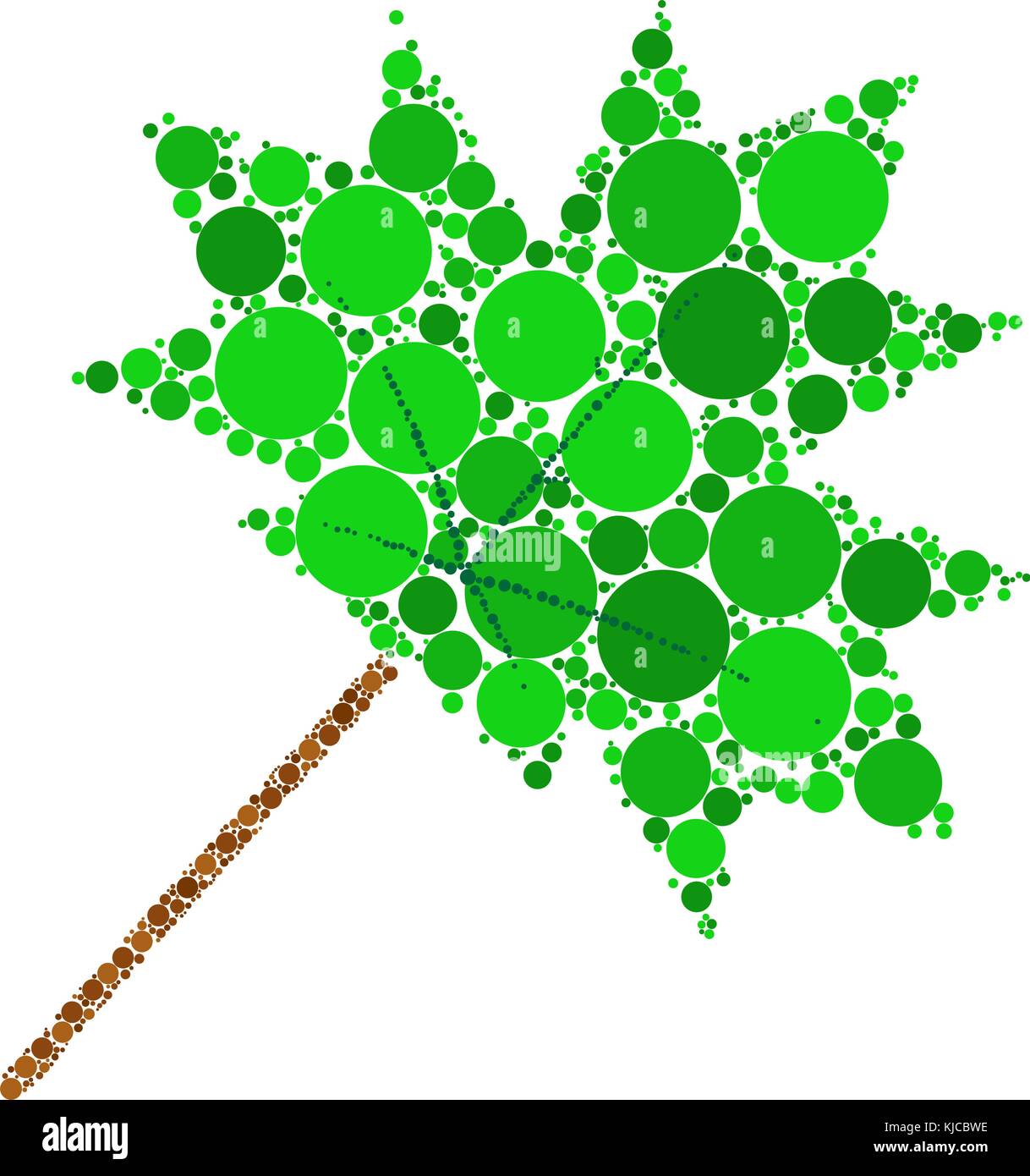 Feuille d'érable vecteur conception pointillée isolé sur fond blanc Illustration de Vecteur