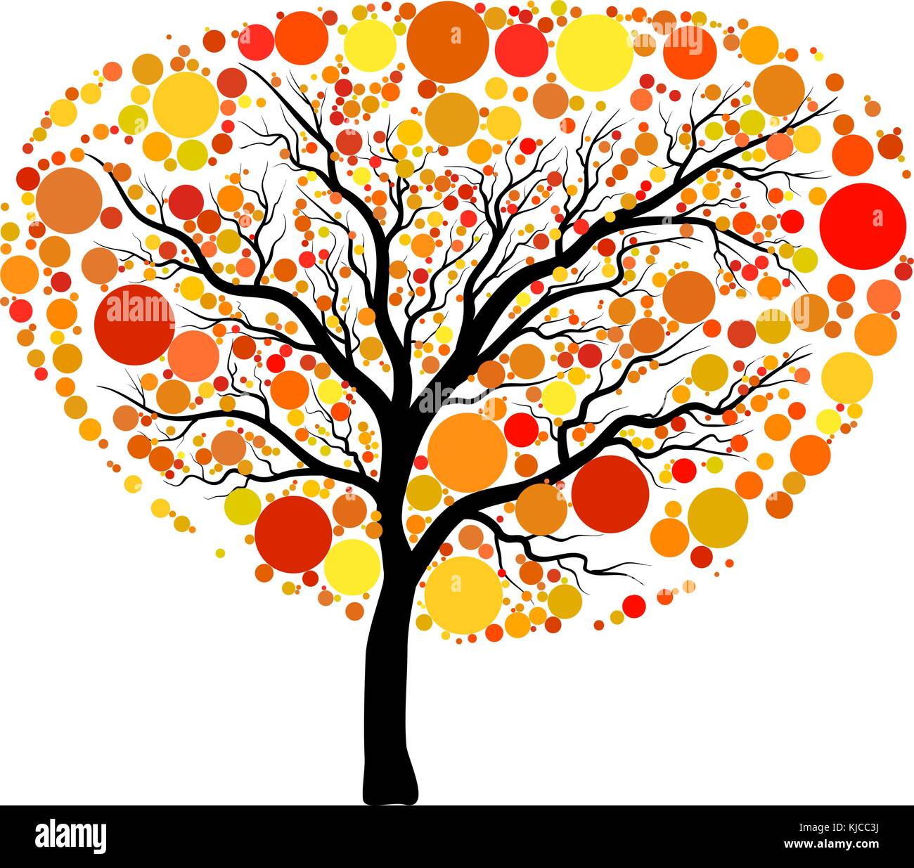 Arbre d'automne vector isolé sur fond blanc Illustration de Vecteur