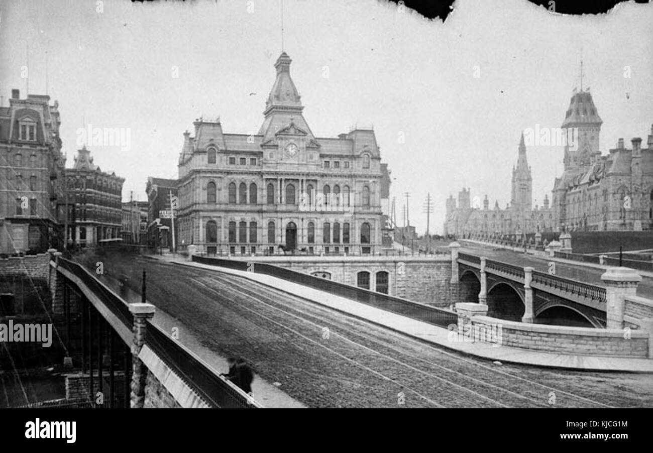 Ottawa Bureau de poste pont des Sapeurs et de Dufferin Bridge 1880 Banque D'Images