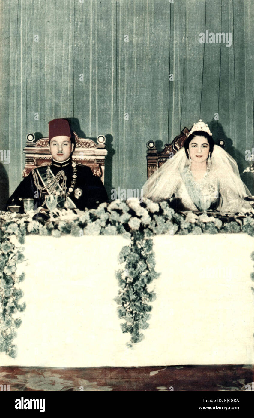 ModernEgypt, Farouk & Farida Mariage, PRS 2084 1 Banque D'Images