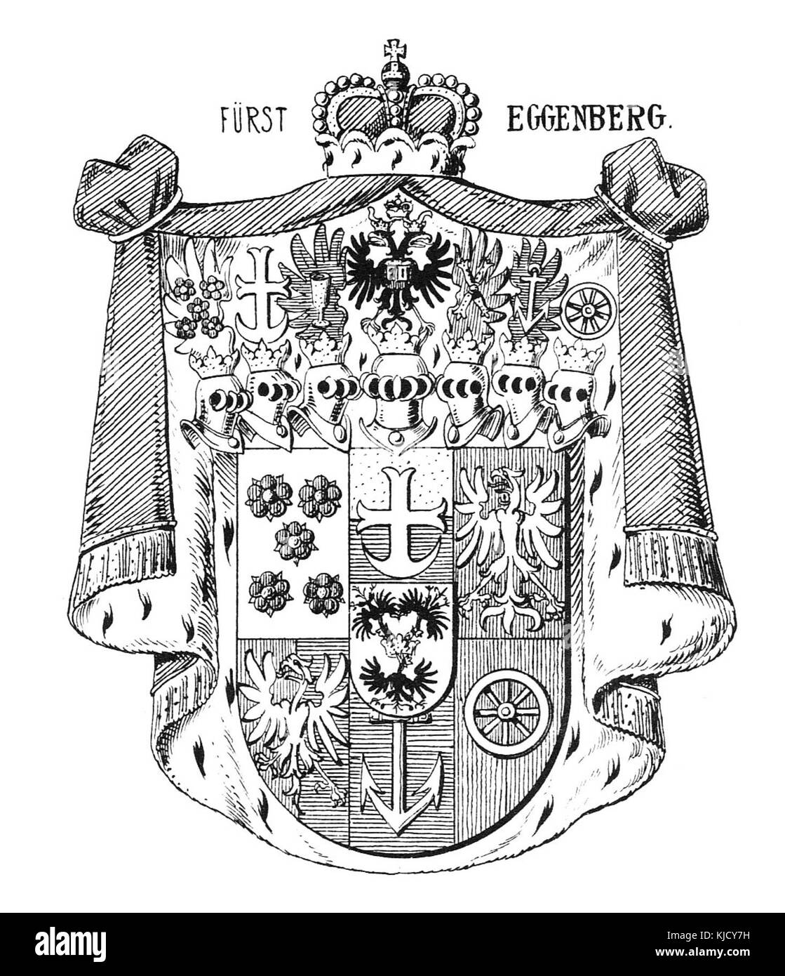 Cette image représente WP Eggenberg, probablement une référence à la famille ou au domaine Eggenberg, peut-être en Autriche. Il reflète l'importance historique et le patrimoine associés à cette famille ou à ce lieu. Banque D'Images