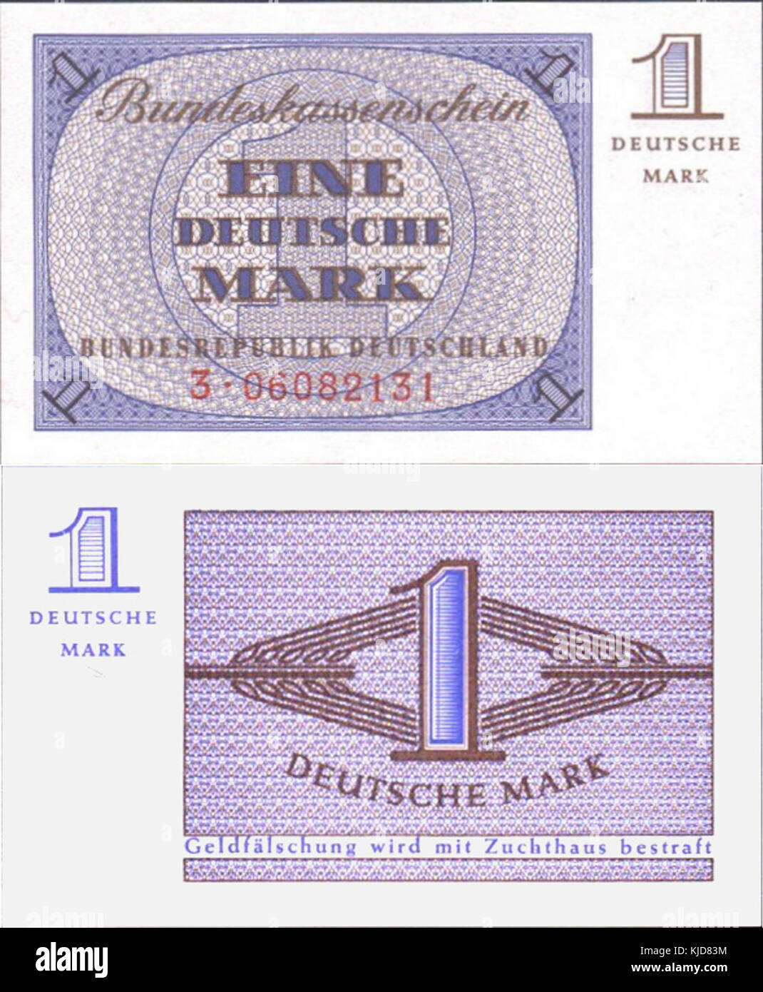 1DM Bundeskassenschein Banque D'Images