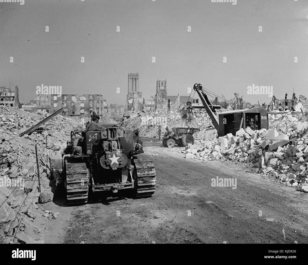 Caen 1944 ruesaintjean Banque D'Images