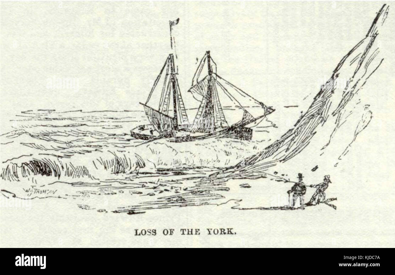 La perte du York, un navire sur le lac Ontario au XVIIIe siècle, est un événement important dans l'histoire maritime. Le naufrage du navire marque un incident notable dans l'histoire navale de l'Amérique du Nord au cours de cette période. Banque D'Images