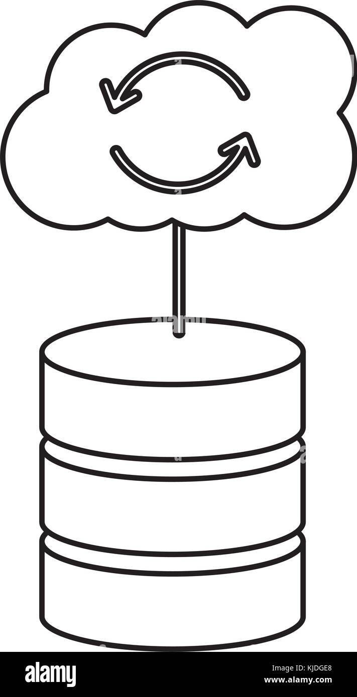 Serveur d'hébergement web avec Internet le stockage cloud computing Inscription Connexion réseau Illustration de Vecteur
