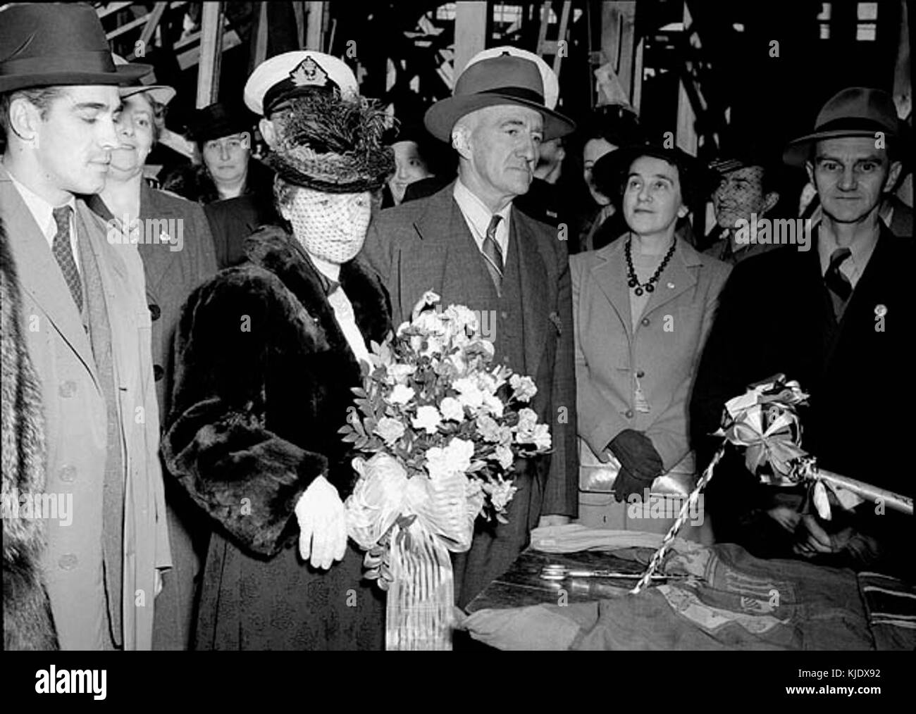 Lancement du NCSM Toronto Québec 1943 LAC 3196933 Banque D'Images