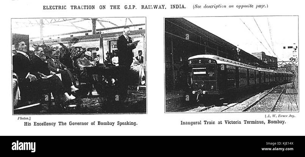 Train inaugural au Victoria Terminus, Bombay Banque D'Images
