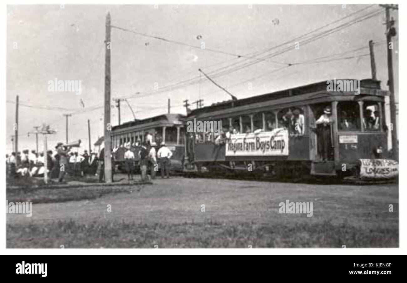 Farm boys Camp streetcar à Regina Banque D'Images